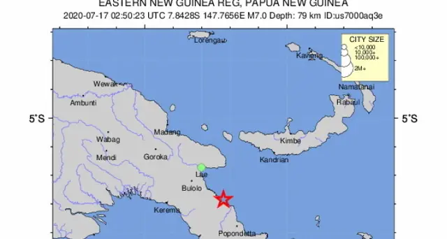Terremoti: scossa di magnitudo 6.3 in Papua Nuova Guinea