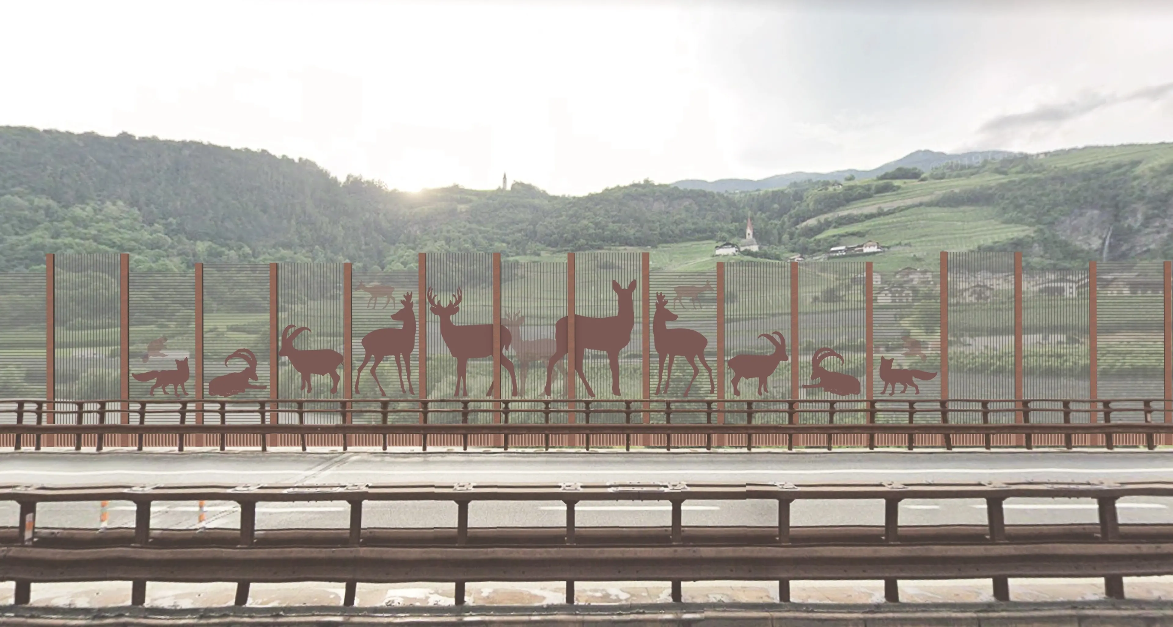 Nuove barriere antirumore “animaliste” sull’A22: con cervi e stambecchi