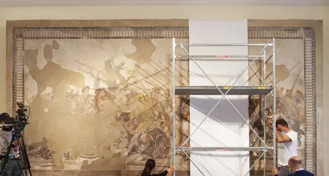 MANN, restauro del grande Mosaico di Alessandro da Pompei