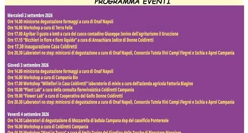 \"Bufala Fest\", torna Casa Coldiretti con degustazioni, laboratori, filiere
