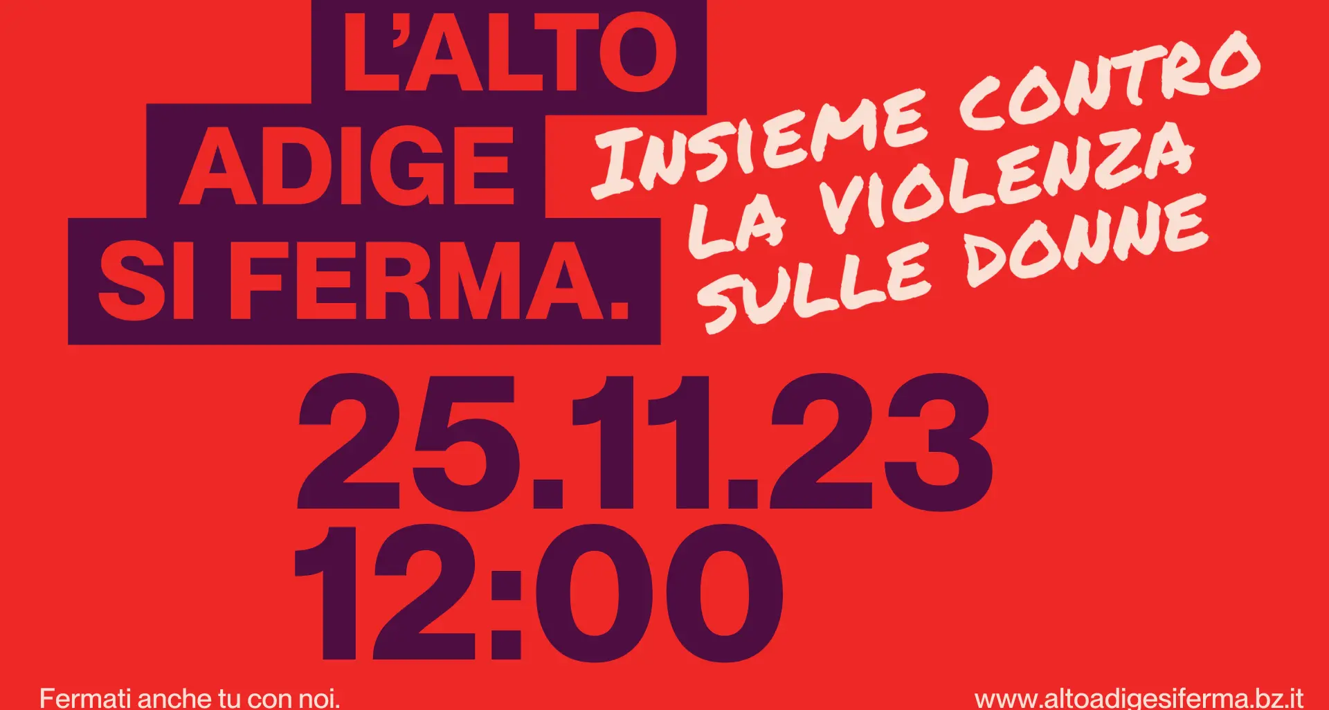 Per il 25 novembre l'Alto Adige si ferma
